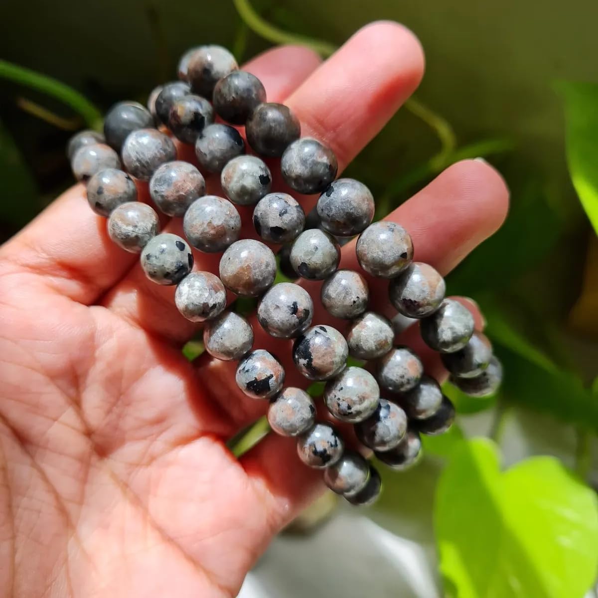 Yooperlite Fluorescent Bracelet – 8mm Certified Natural Stone UV Reactive Handmade Stretch Bracelet