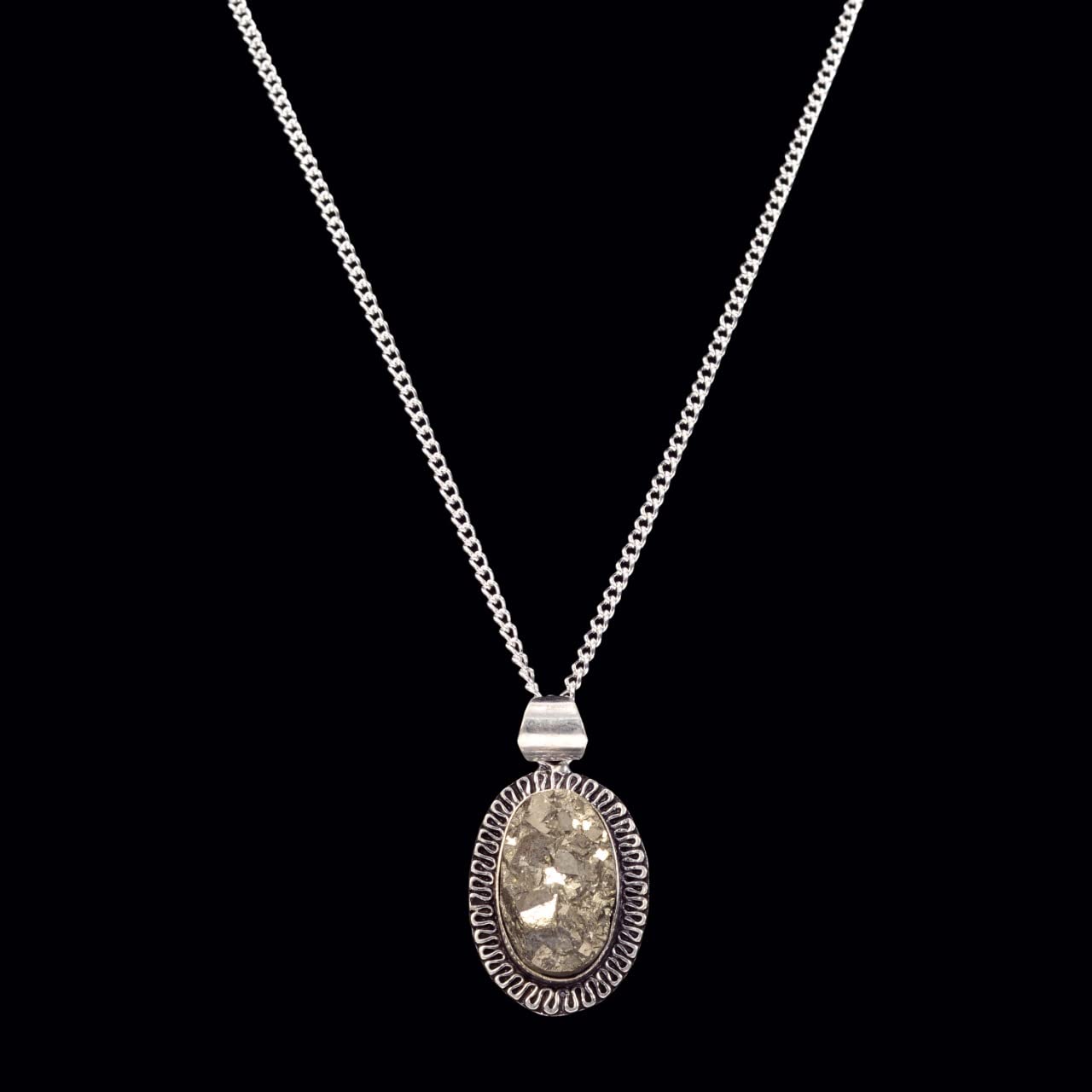 Natural Pyrite Crystal Pendant for Wealth, Prosperity, and Good Luck - Unisex Certified