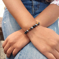 Divinity Crystals Triple Protection Bracelet - AAA Grade Natural Healing Gemstone Stretchable Bracelet for Yoga, Reiki, Meditation, Feng Shui for Women and Men
