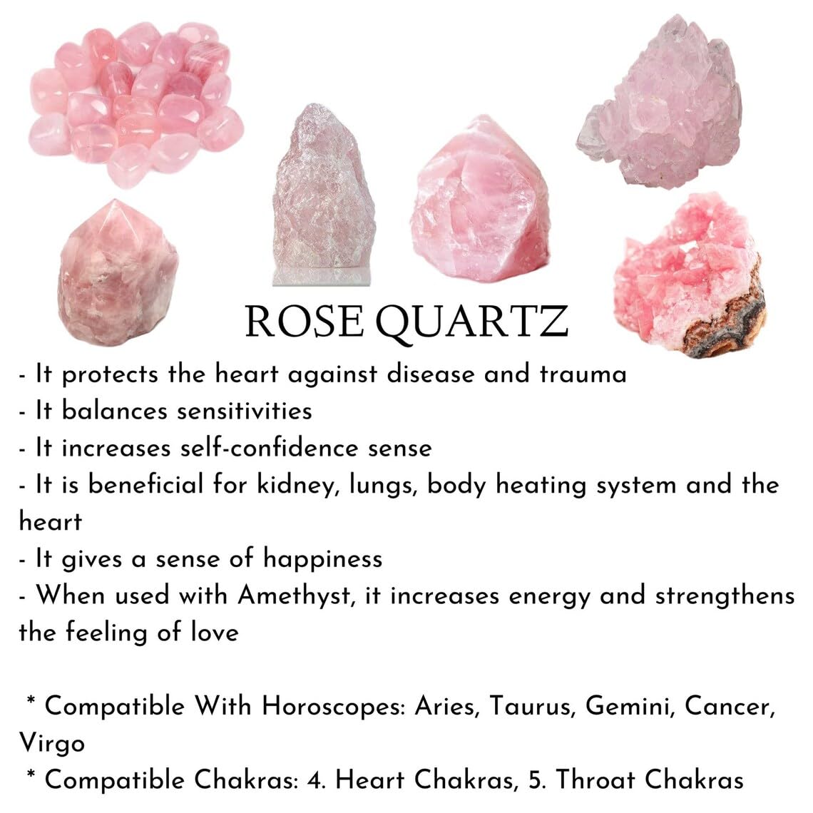 Divinity Crystals Natural Rose Quartz Bracelet - 10 mm Faceted Pure Flat Beads for Good Luck, Love, Abundance, Healing and Meditation