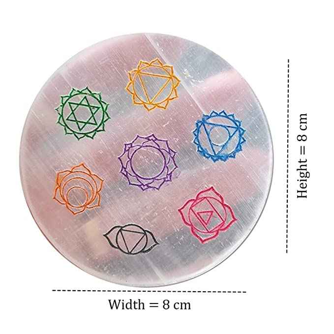 Divinity Crystals 7 Chakra Healing Crystal Kit with Selenite Charging Disc for Meditation, Good Luck, Prosperity, and Abundance