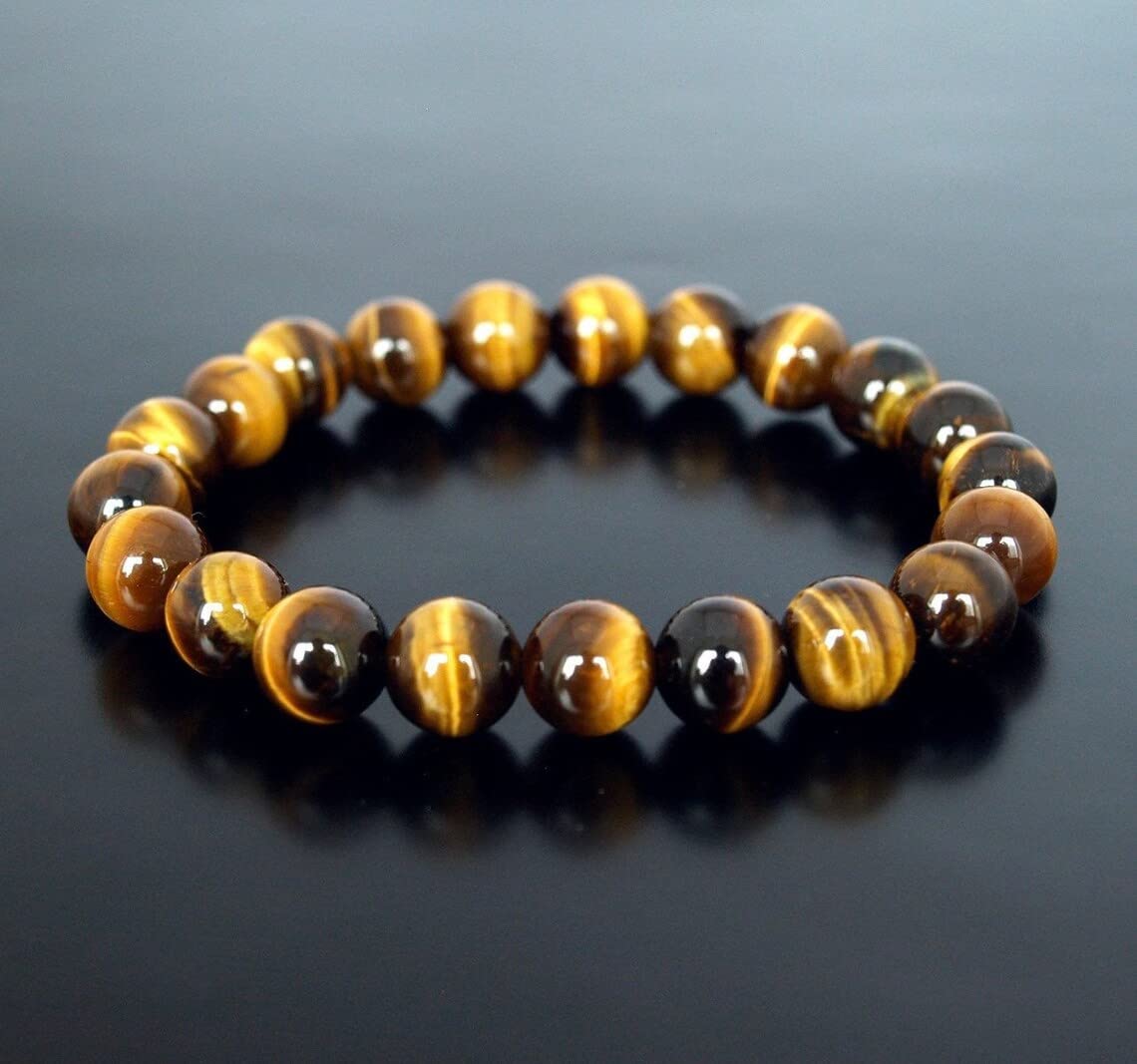 Divinity Crystals 7 Chakra Heart Bracelet - Natural 8 mm Crystal Bracelet for Good Luck, Love, Abundance, Healing, and Meditation for Men and Women