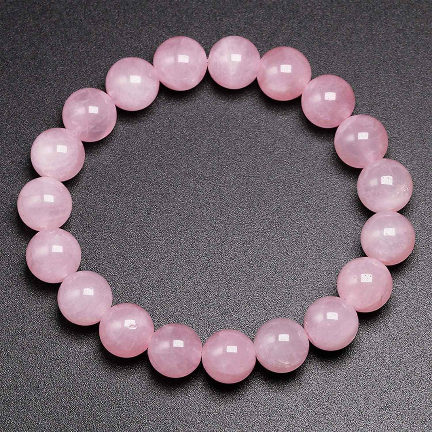 Divinity Crystals Rose Quartz Healing Bracelet - AAA Grade Natural Gemstone Stretchable Love and Harmony Jewelry for Men and Women