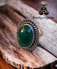 Divinity Certified Malachite Adjustable Crystal Ring for Love - Guardian of Heart Unisex Design