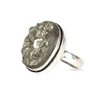 Divinity Crystals Golden Pyrite Crystal Ring - Unisex Adjustable Ring for Wealth, Prosperity, and Good Luck