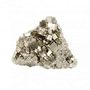 Peru Pyrite Cluster Original - High Energy Natural Iron Pyrite Stone Gold Rock (300 Carat Approx.) for Increased Willpower and Manifestation with Palo Santo and White Sage Smudge