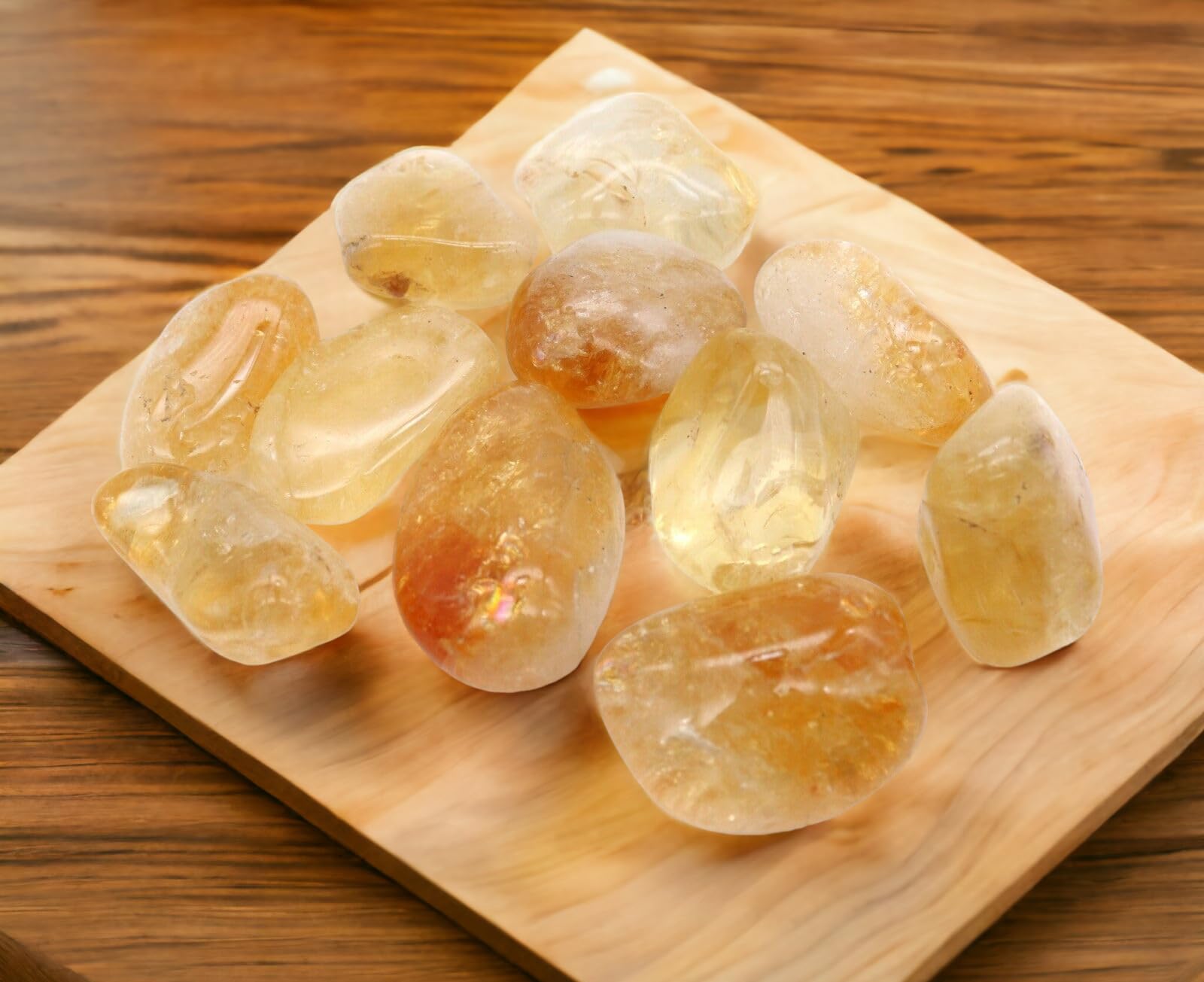 Natural Citrine Tumbled Stones AAA+ | Reiki Healing Crystal for Aura, Chakra, Vastu, Fengshui Prosperity and Abundance (50 Grams)