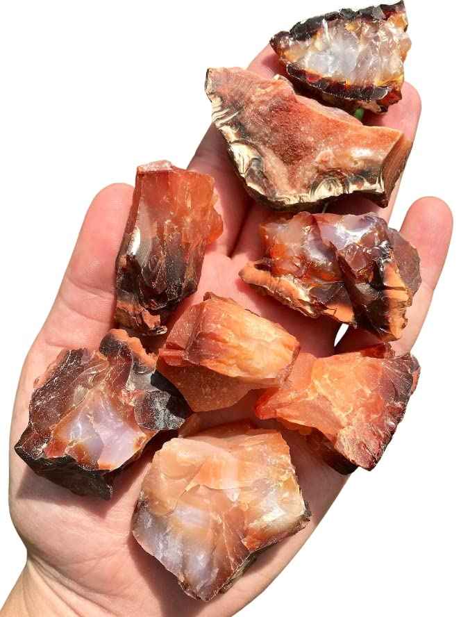 Natural Red Carnelian Raw Stones - 100 to 150 Grams | Pack of 1 to 4 Beautiful Natural Rough Crystals