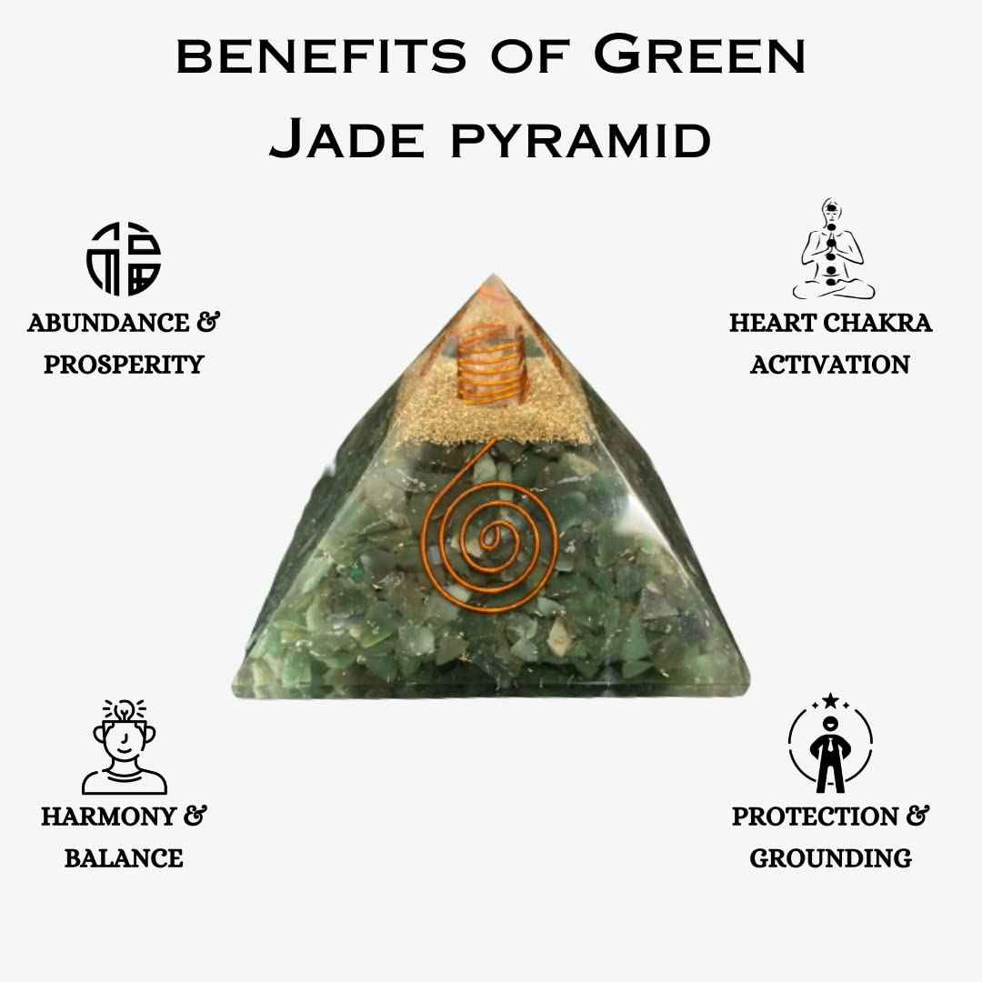 Divinity Crystals Natural Healing Orgone Pyramid Home Decor Vastu for Home Study Table Office Desk Reiki Feng Shui Symbol Crystal Showpieces for Home Decor Education Gifts