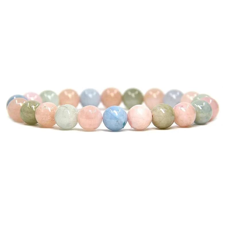 Divinity Crystals Morganite Gemstone Bracelet for Reiki Healing and Chakra Balance - 8mm Round Crystal Stone Beads Default Title