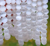 Selenite Healing Bracelet 8mm AAA Super Quality Round Beaded Natural Selenite Stone Bracelet for Yoga Meditation