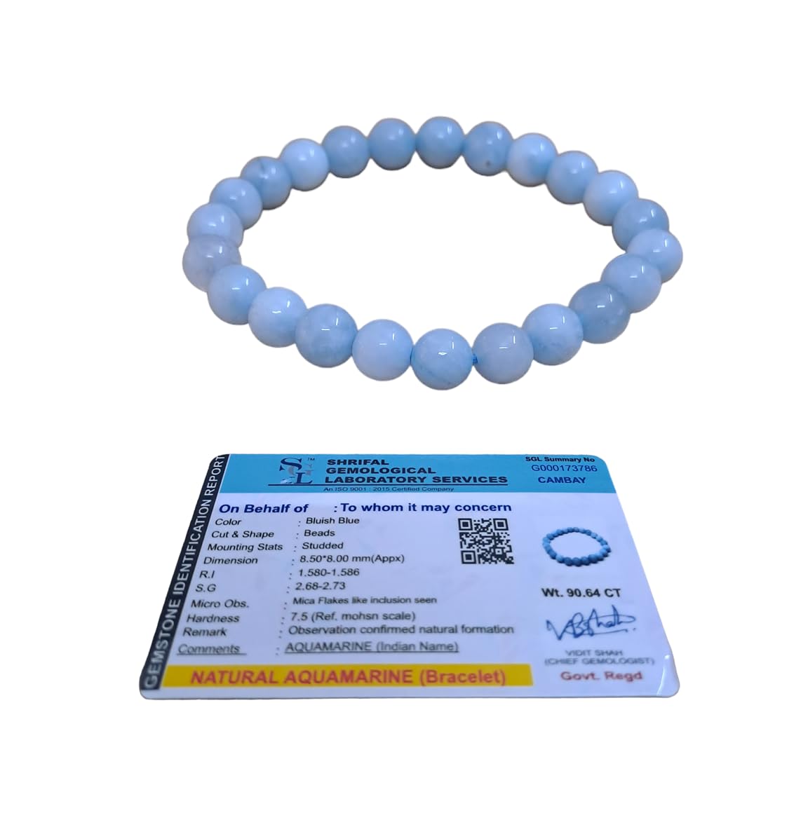 Divinity Natural Aquamarine Crystal Bracelet 8mm Unisex for Positive Energy, Peace, and Youthfulness