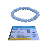 Divinity Natural Aquamarine Crystal Bracelet 8mm Unisex for Positive Energy, Peace, and Youthfulness