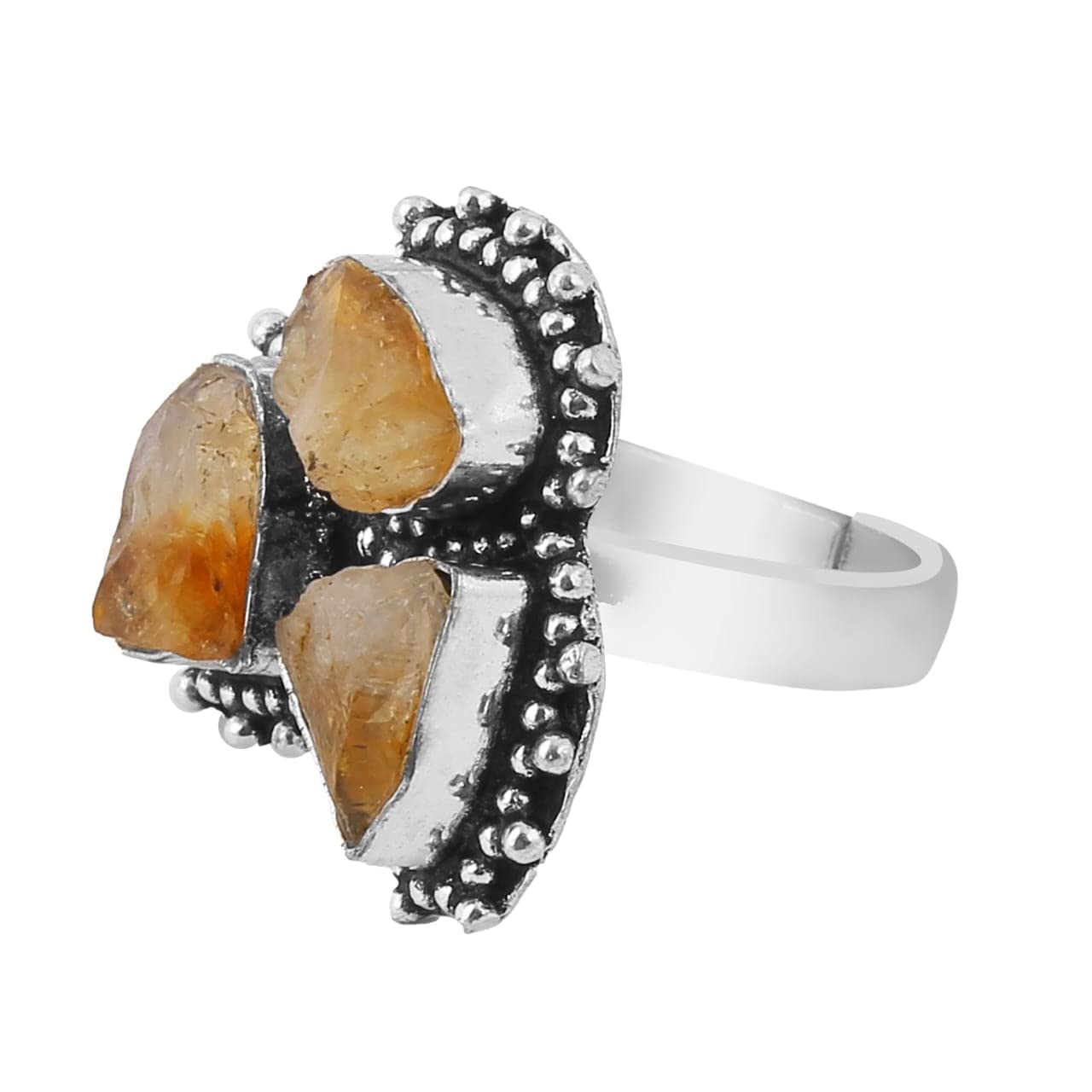 Certified Original Raw Citrine Money Stone Ring for Wealth and Abundance