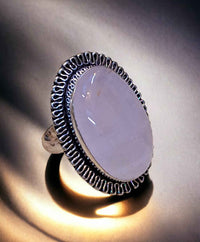 Divinity Certified Rose Quartz Crystal Ring - Abundance, Prosperity, Self Love, Wealth & Protection