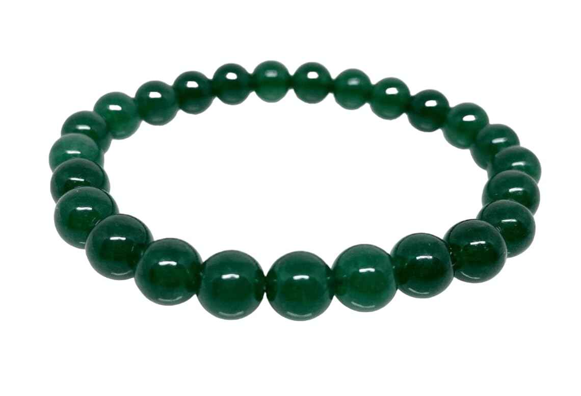 Divinity Crystals 7 Chakra Heart Bracelet - Natural 8 mm Crystal Bracelet for Good Luck, Love, Abundance, Healing, and Meditation for Men and Women Natural Green Jade Bracelet