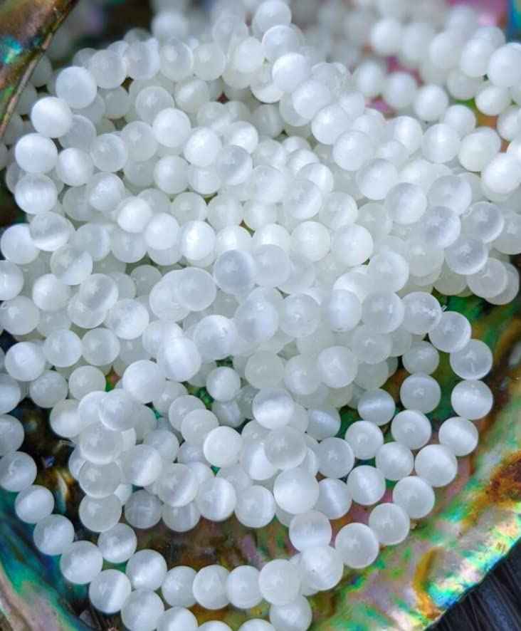 Selenite Healing Bracelet 8mm AAA Super Quality Round Beaded Natural Selenite Stone Bracelet for Yoga Meditation