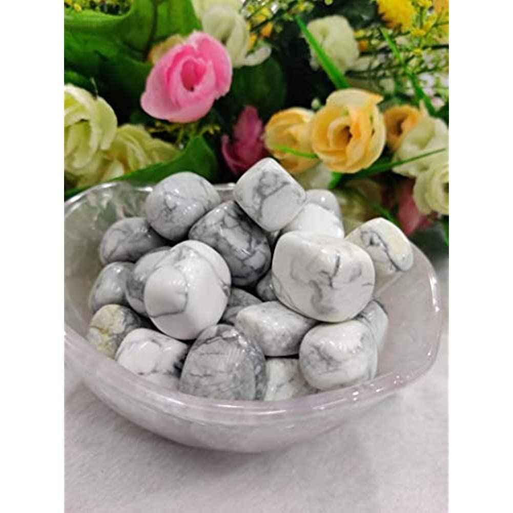 Natural AAA Grade Howlite Tumble Stones for Reiki Healing, Home Decoration, Vastu Correction, Love Relationships, and Financial Abundance