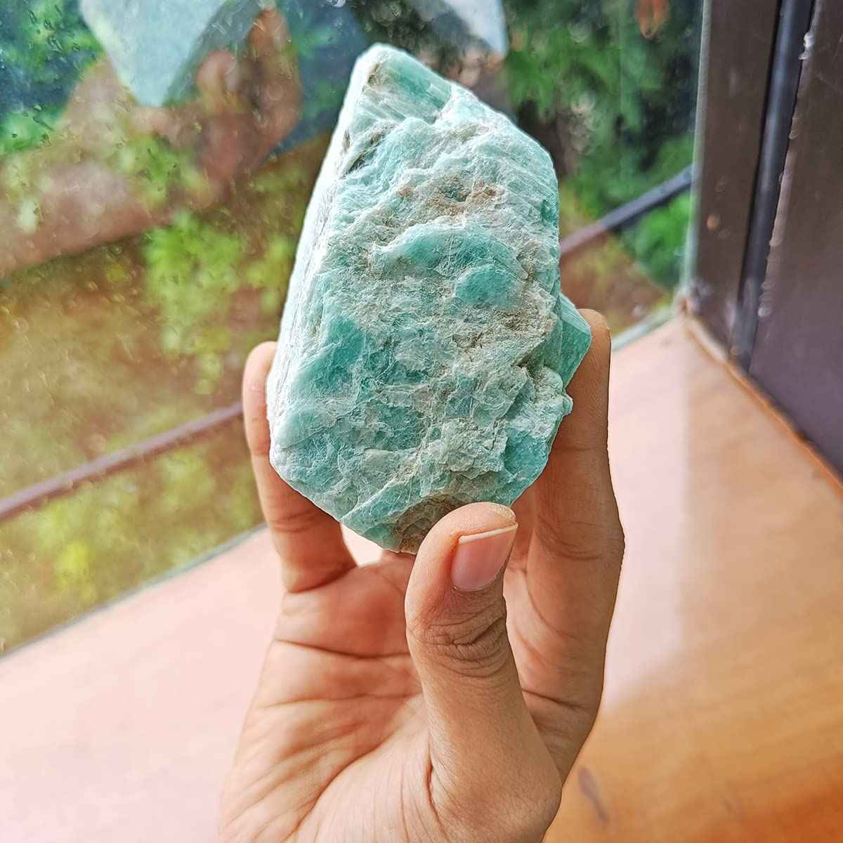 Divinity Natural Amazonite Rough Stones - 100 to 150 Grams | Hand-Picked and Cleaned Pack of 1 to 4 Stunning Natural Stones