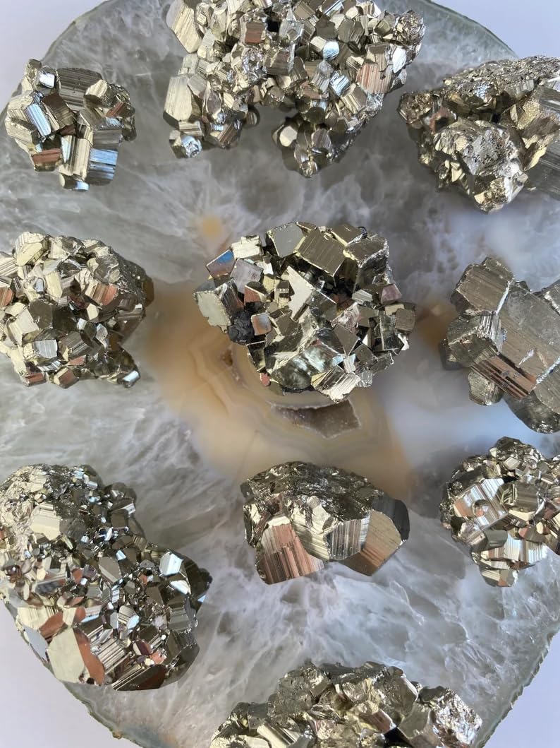 Natural Pyrite Clusters - Peruvian Raw Unpolished Rough Pyrite Specimens (90 Grams Plus) - Cubic Lab Certified Fools Gold