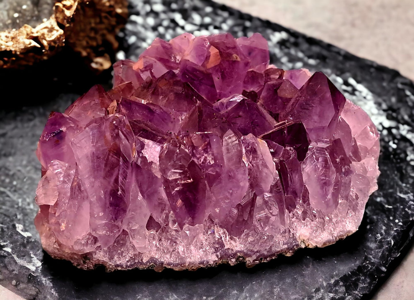 Big Amethyst Cluster Geode Natural Purple Brazilian Amethyst Crystal for Reiki Healing and Vastu Correction (1355.17 Gras)