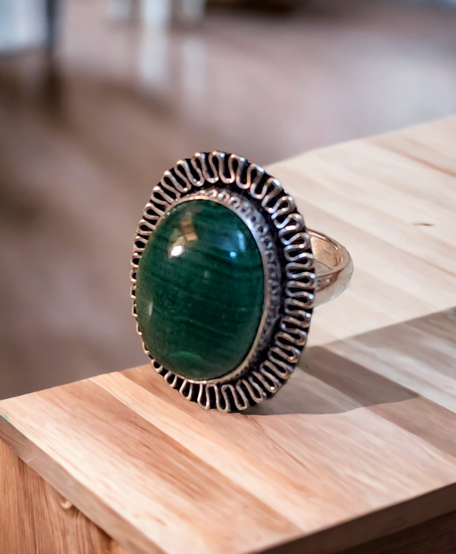 Divinity Certified Malachite Adjustable Crystal Ring for Love - Guardian of Heart Unisex Design