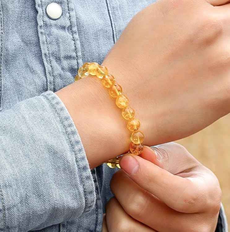 Divinity Crystals 7 Chakra Heart Bracelet - Natural 8 mm Crystal Bracelet for Good Luck, Love, Abundance, Healing, and Meditation for Men and Women