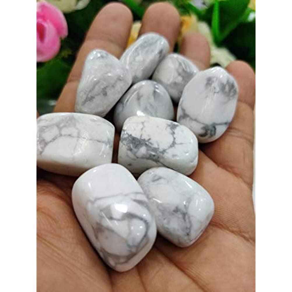 Natural AAA Grade Howlite Tumble Stones for Reiki Healing, Home Decoration, Vastu Correction, Love Relationships, and Financial Abundance