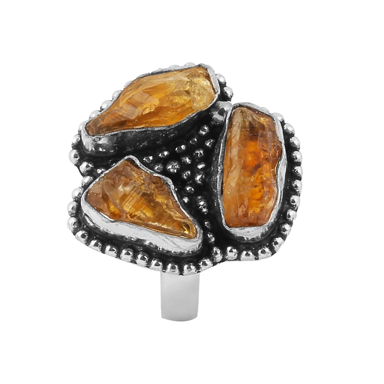 Certified Original Raw Citrine Money Stone Ring for Wealth and Abundance