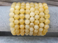 Divinity Crystals Yellow Calcite Bracelet - Natural Semi Precious Gemstone 8mm Beads for Reiki Healing and Chakra Balance