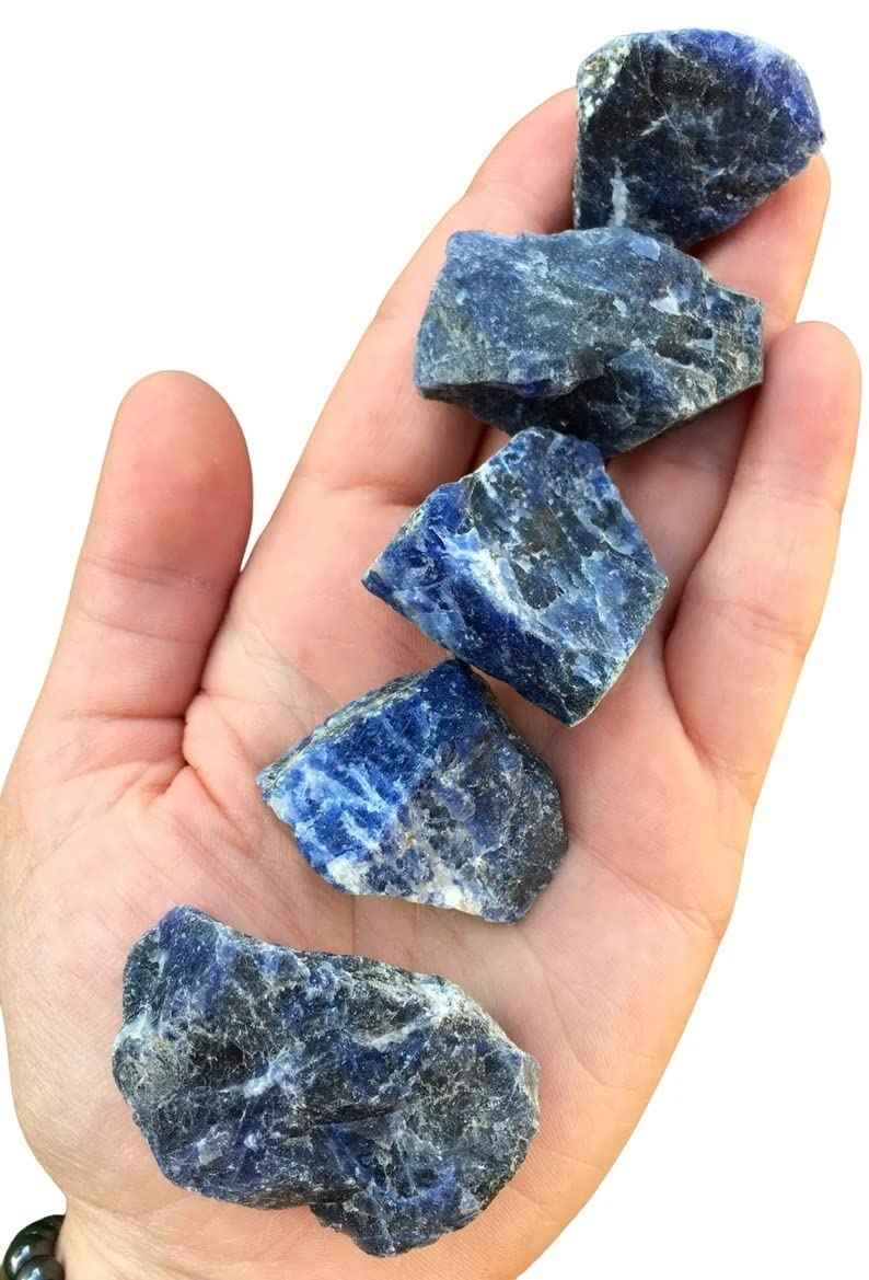 Divinity Sodalite Raw Stones - Hand Picked Natural Rough Stones (100-150g) | Pack of 1 to 4 Beautiful Crystals