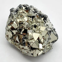 Golden Pyrite Crystal Cluster Geode - Original 740g High Energy Iron Pyrite Stone in Pine Wood Box for Abundance and Reiki