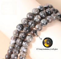 Yooperlite Fluorescent Bracelet – 8mm Certified Natural Stone UV Reactive Handmade Stretch Bracelet
