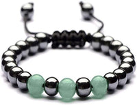 Hematite Green Aventurine Bracelet - 8mm Beads for Reiki Chakra Healing, Yoga, and Meditation - Unisex Certified Good Luck Crystal Bracelet