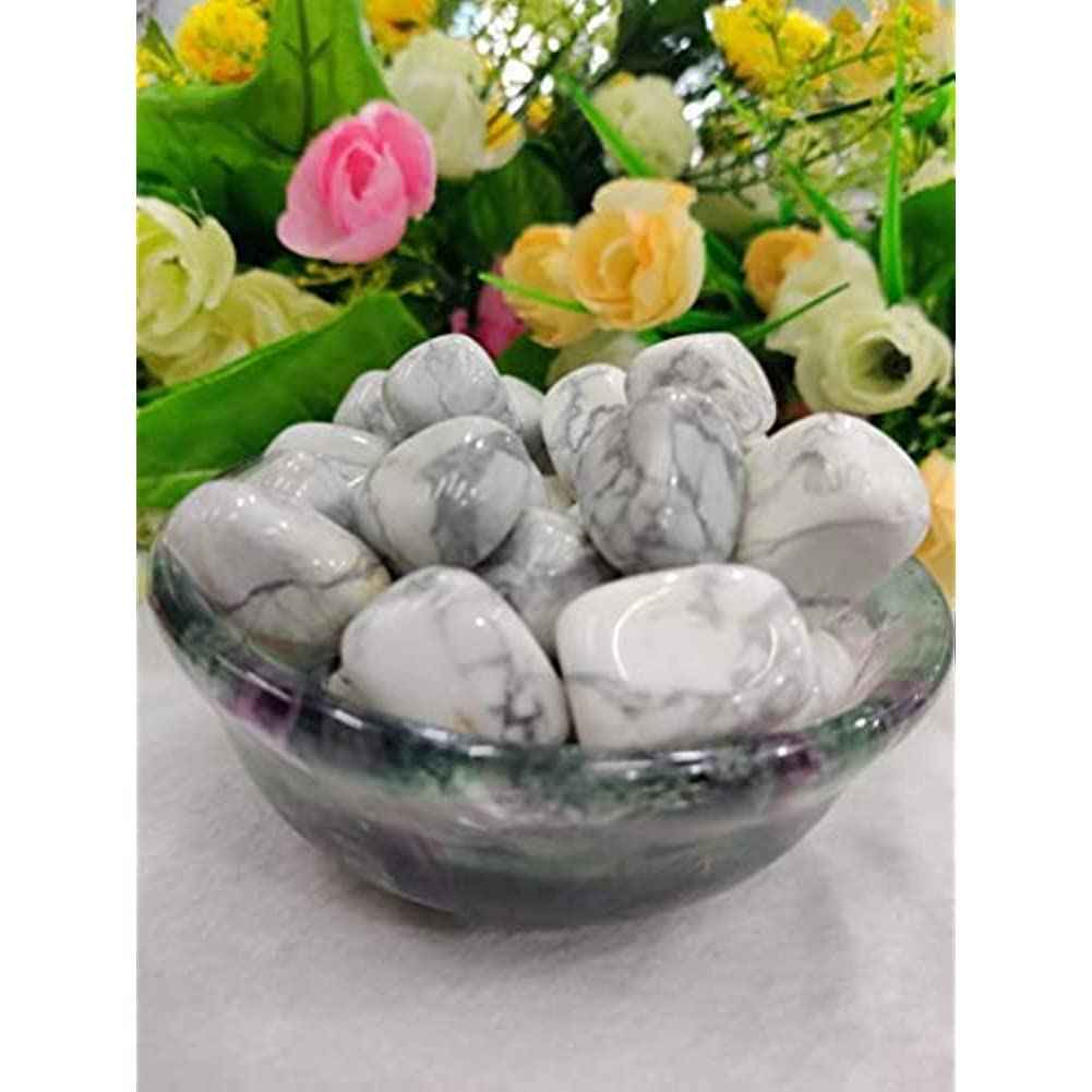 Natural AAA Grade Howlite Tumble Stones for Reiki Healing, Home Decoration, Vastu Correction, Love Relationships, and Financial Abundance