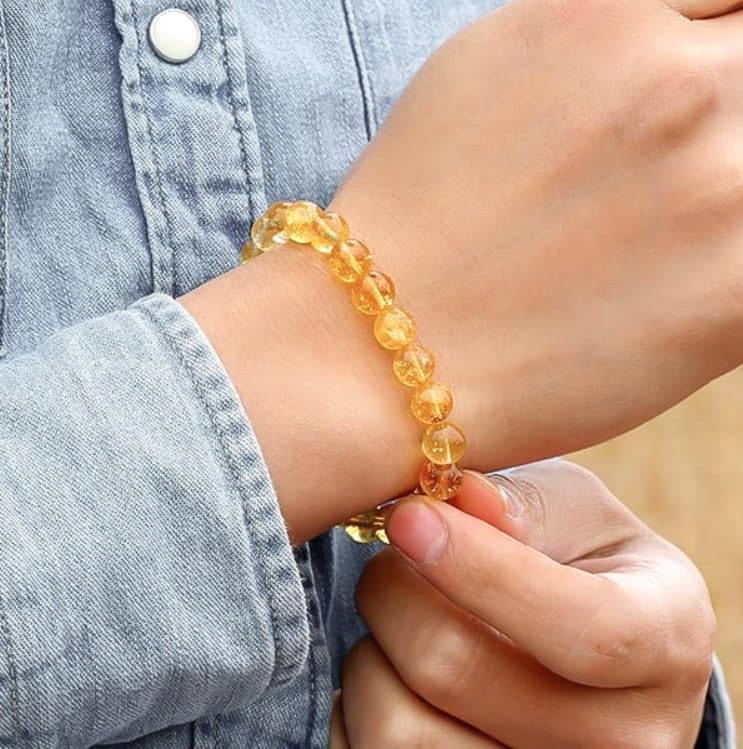 Divine Citrine Bracelet for Wealth - Certified AAA Grade Abundance Bracelet for Money, Luck and Prosperity (Unisex)