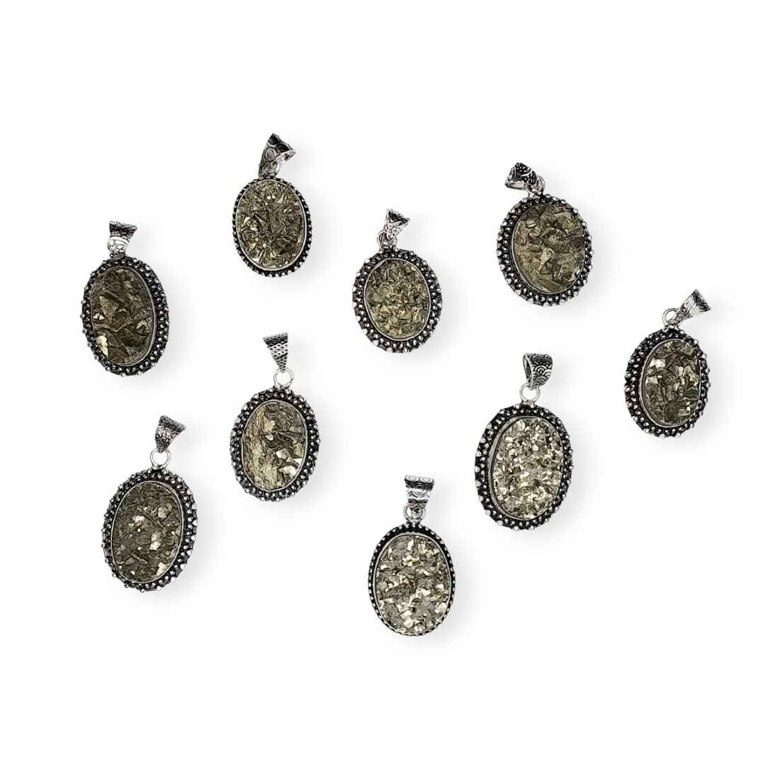 Natural Pyrite Crystal Pendant for Wealth, Prosperity, and Good Luck - Unisex Certified